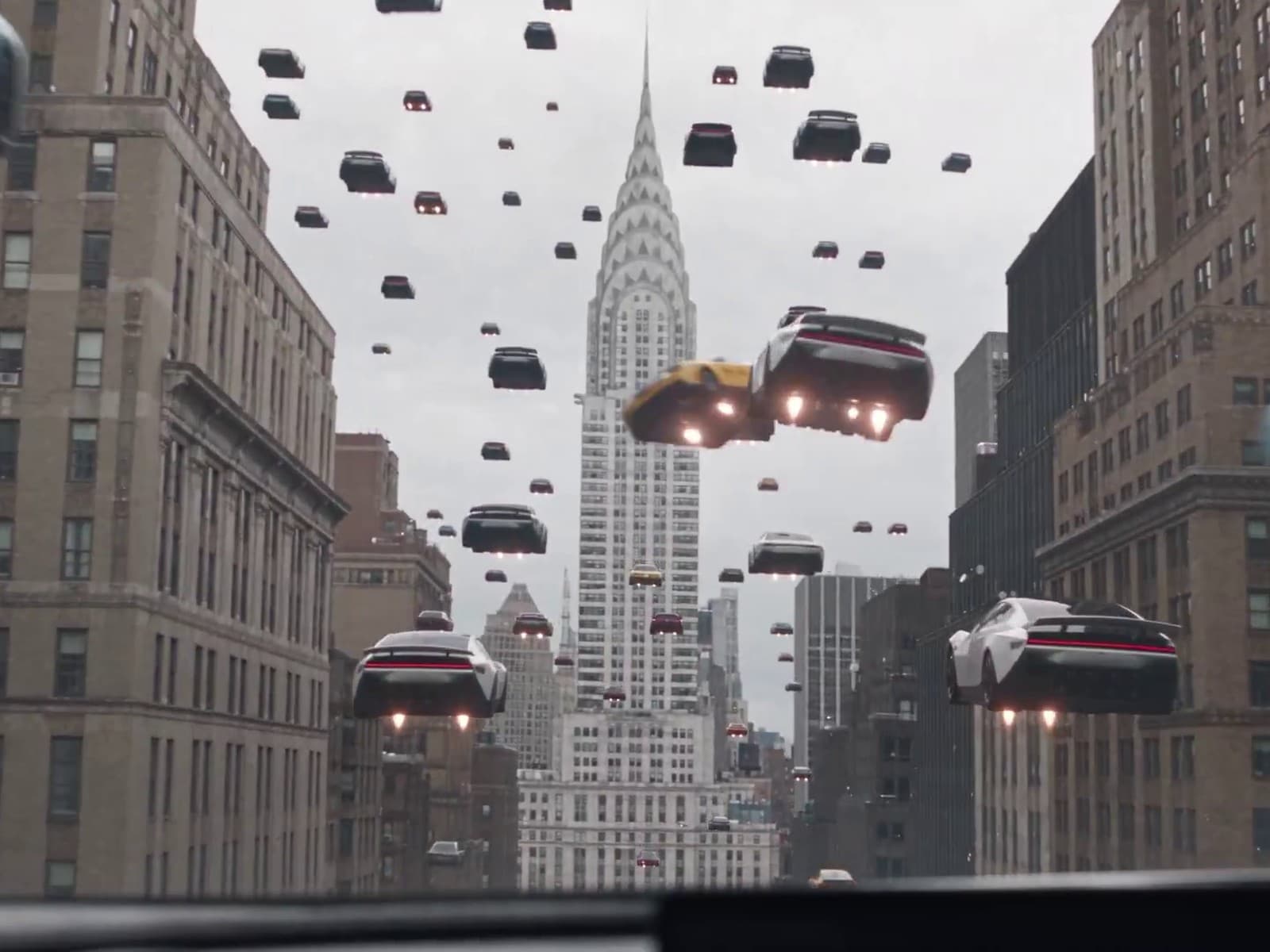 el.cine's 22-second short lifts a car out of Manhattan traffic and into a jammed sky
